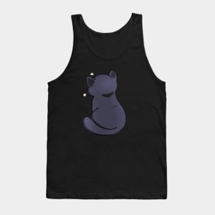 Kawaii Angry Black Cat from the backside, Cat Lover Tank Top